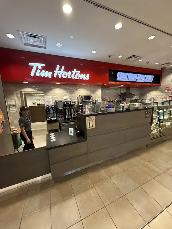 Tim Hortons storefront and interior at Fairview Mall, 1800 Sheppard Ave. E, North York, ON