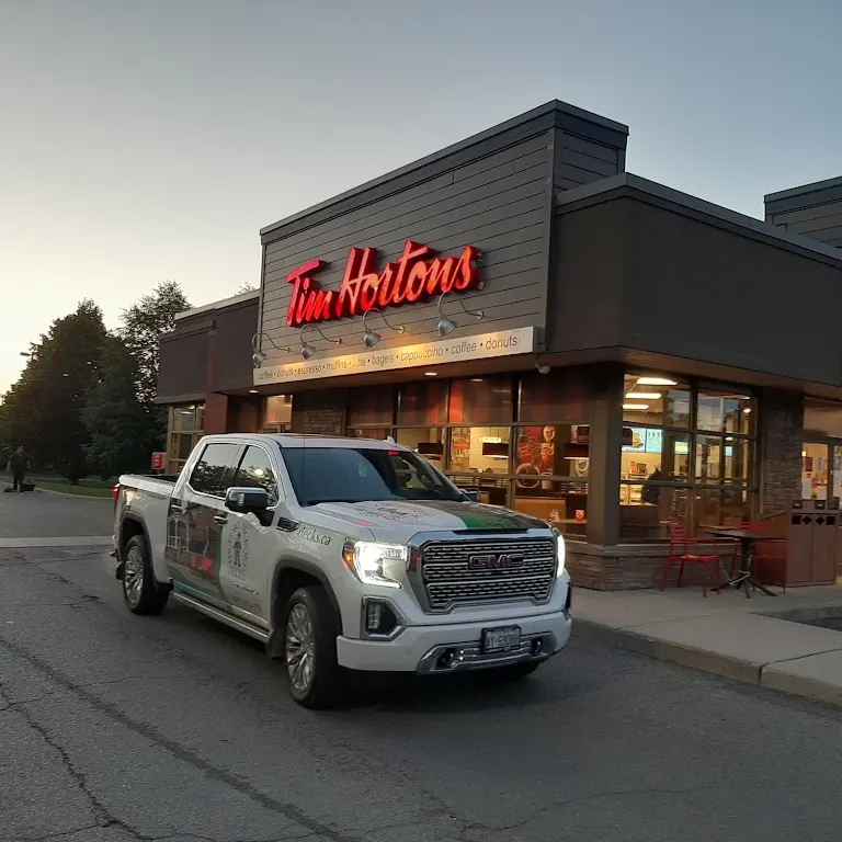 Tim Hortons storefront and interior at 372 Hunt Club Rd, Ottawa, ON