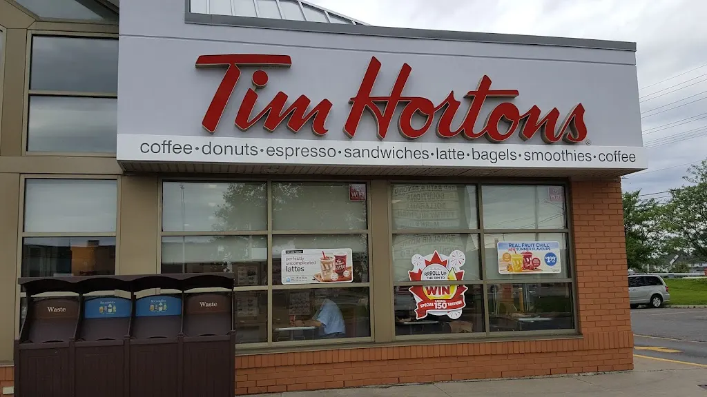 Tim Hortons storefront and interior at 535 Terminal Ave, Ottawa, ON