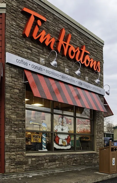 Tim Hortons storefront and interior at 2951 Bank St, Ottawa, ON