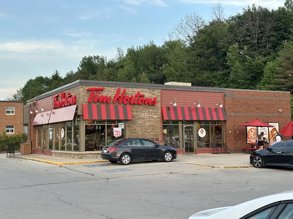 Tim Hortons storefront and interior at 925 10th St East, Owen Sound, ON