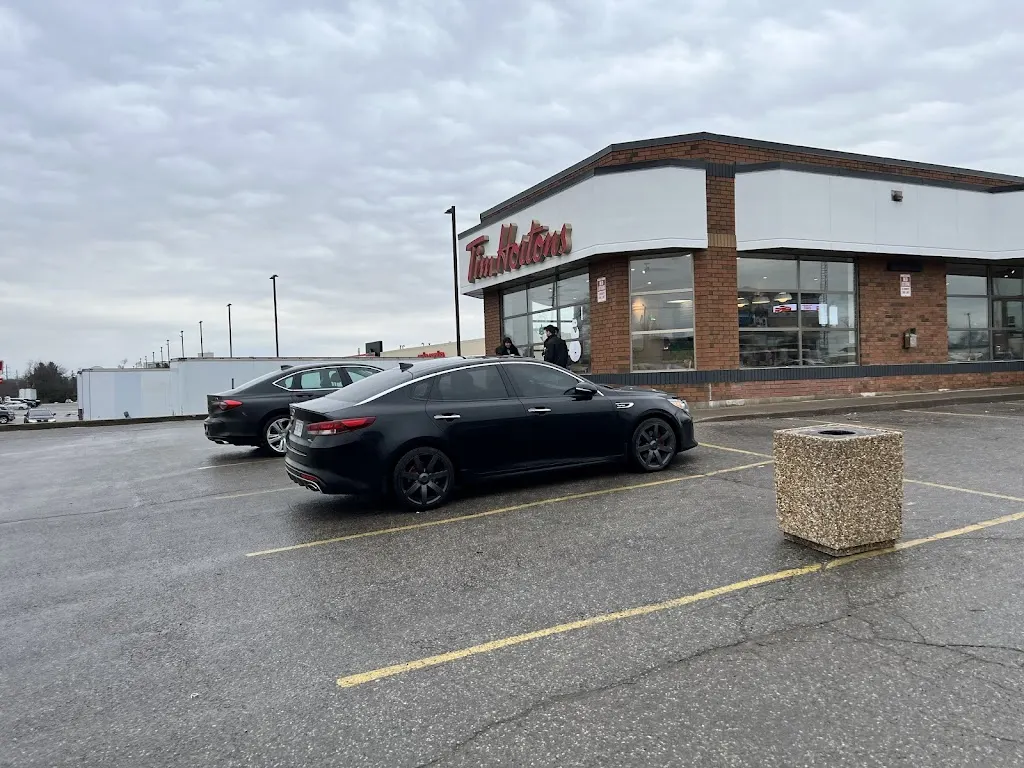 Tim Hortons storefront and interior at 304 Grand River North, Paris, ON