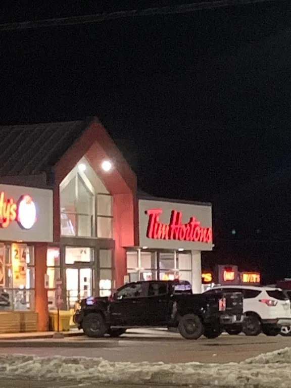 Tim Hortons storefront and interior at 1230 Pembroke St West, Pembroke, ON