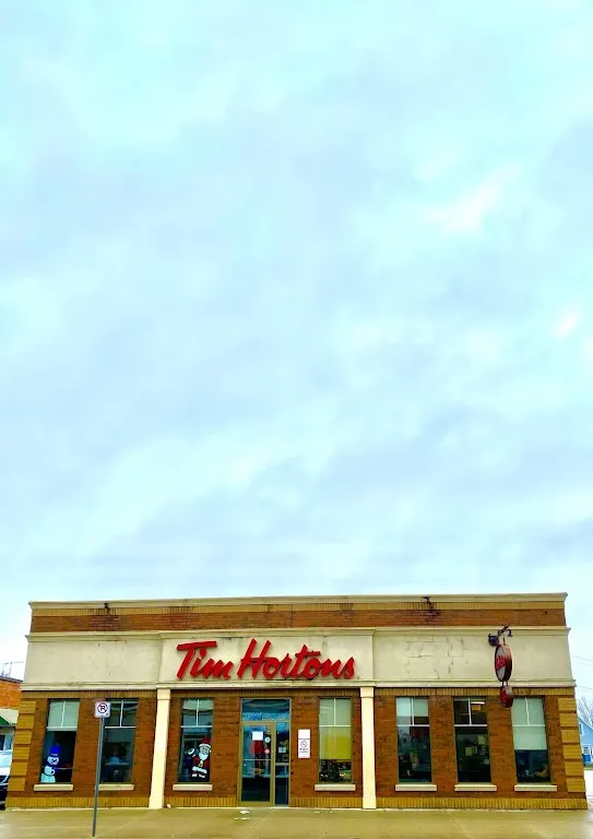 Tim Hortons storefront and interior at 4160 Petrolia Line, Petrolia, ON