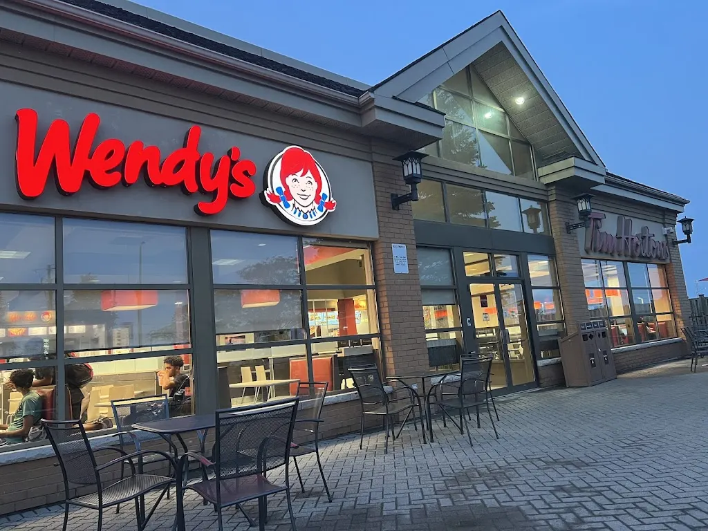 Tim Hortons storefront and interior at 742 Kingston Rd, Pickering, ON
