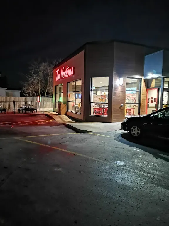 Tim Hortons storefront and interior at 429 Main Stw, Port Colborne, ON