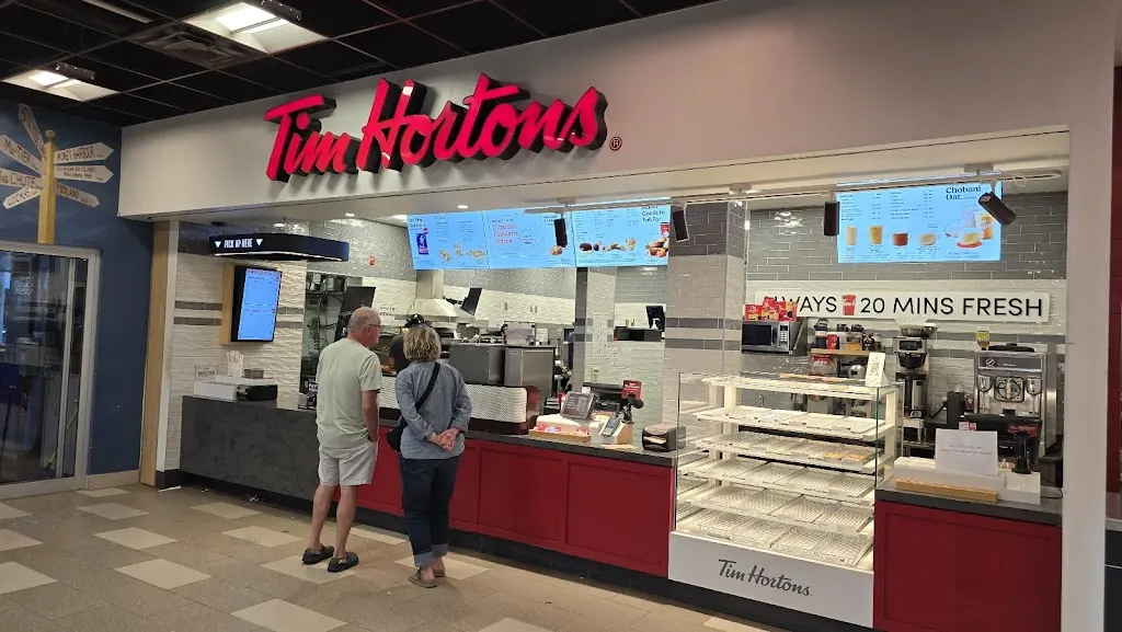 Tim Hortons storefront and interior at 35 Lone Pine Rd, Port Severn, ON