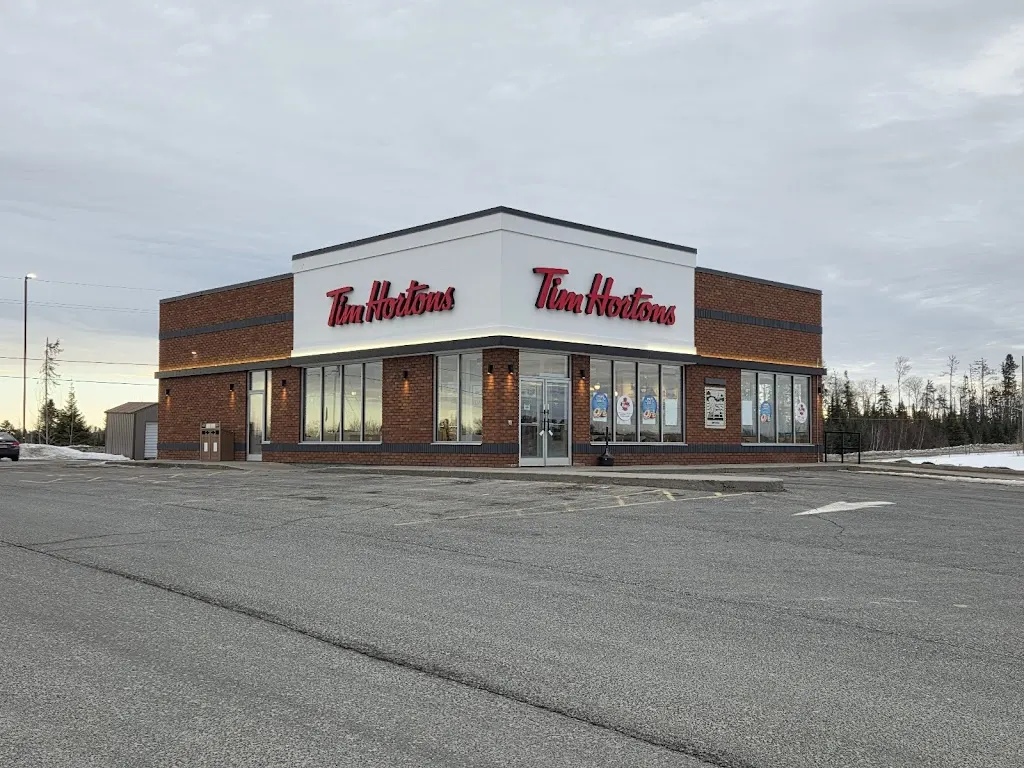Tim Hortons storefront and interior at 5 Hughes Cres, Red Lake, ON