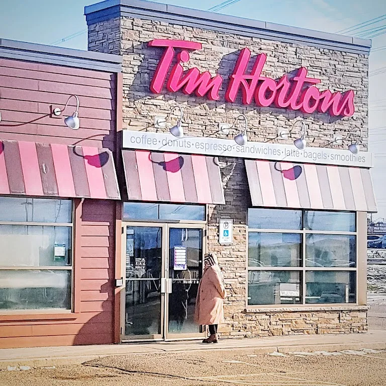 Tim Hortons storefront and interior at 50a Red Maple Rd, Richmond Hill, ON