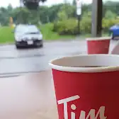Tim Hortons storefront and interior at 11005 Yonge St, Richmond Hill, ON