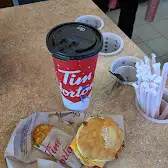 Tim Hortons storefront and interior at 12338 Yonge St, Richmond Hill, ON