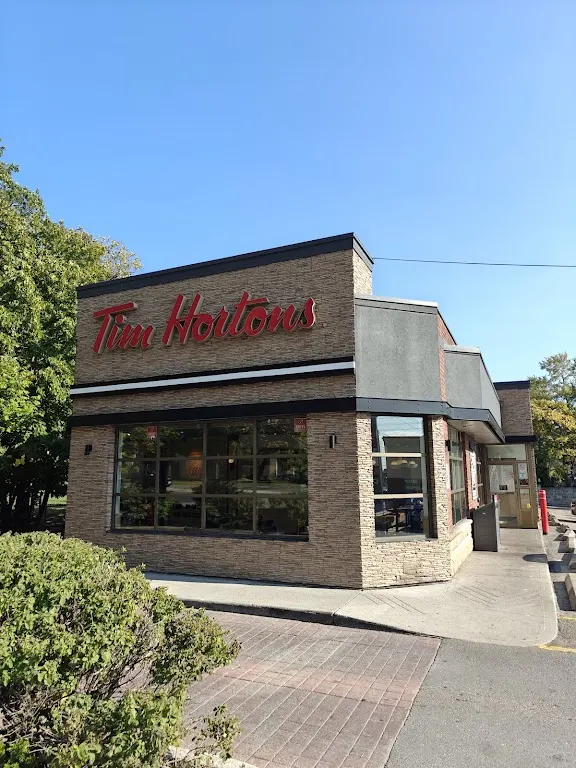 Tim Hortons storefront and interior at 1401 Ellesmere Rd, Scarborough, ON