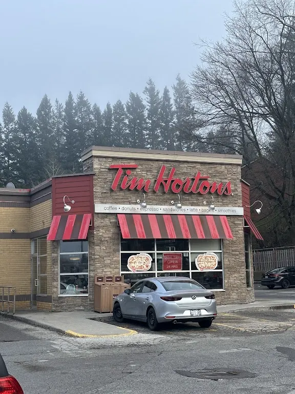 Tim Hortons storefront and interior at 3465 Kingston Rd, Scarborough, ON