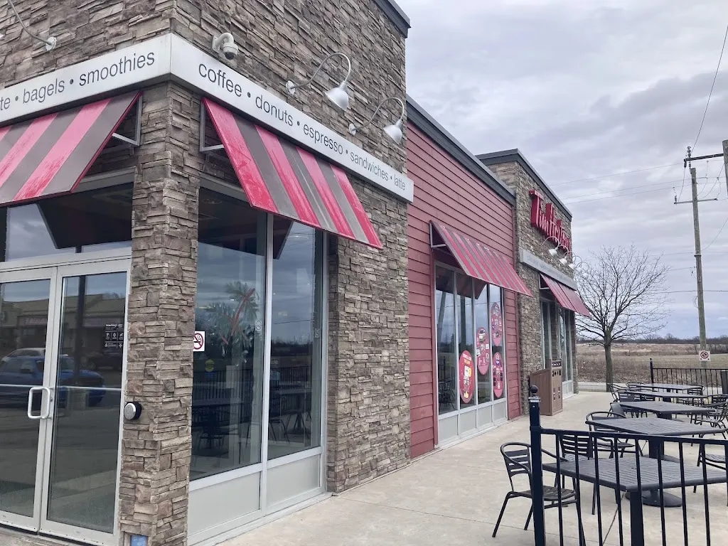 Tim Hortons storefront and interior at 229 - 233 St Catherine Street, Smithville, ON
