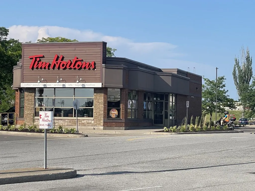 Tim Hortons storefront and interior at 2 Tremont Dr, St Catharines, ON