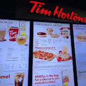 Tim Hortons storefront and interior at 400 Scott St, St Catharines, ON