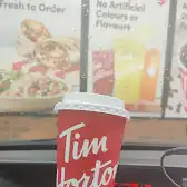 Tim Hortons storefront and interior at 7377 Hwy 26, Stayner, ON