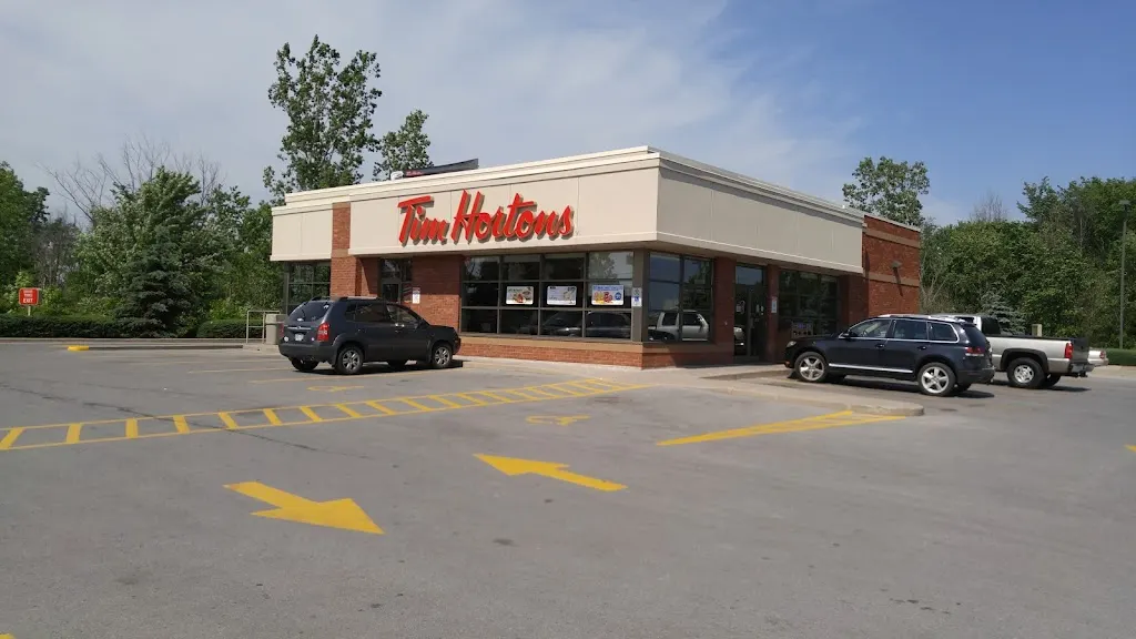 Tim Hortons storefront and interior at 2780 Stevensville Rd, Stevensville, ON