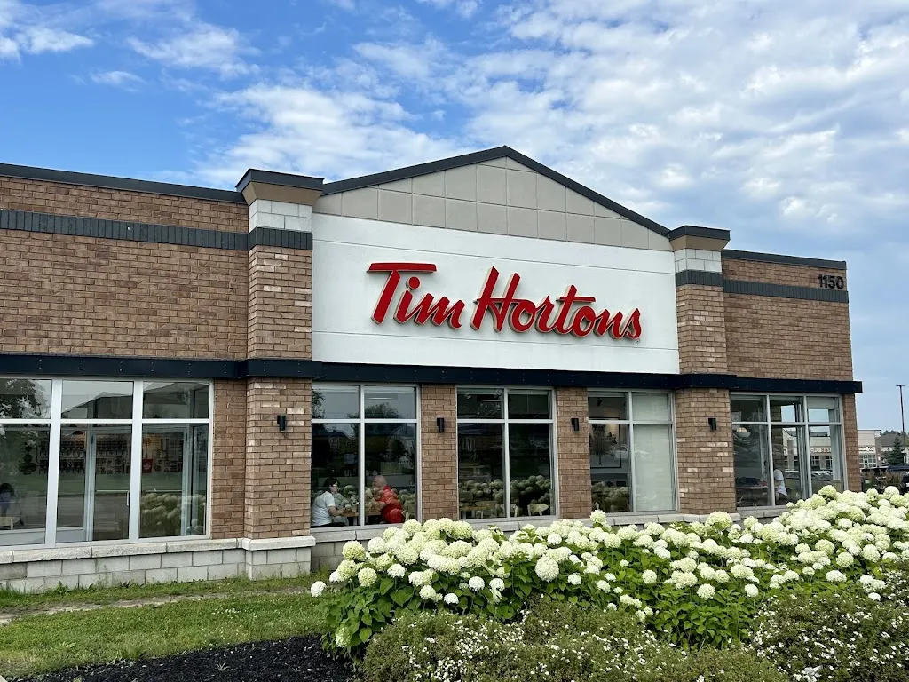 Tim Hortons storefront and interior at 1150 Carp Rd, Stittsville, ON