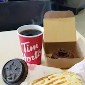 Tim Hortons storefront and interior at 1242 Highway #8, Stoney Creek, ON