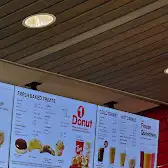 Tim Hortons storefront and interior at 1354 South Service Road, Stoney Creek, ON