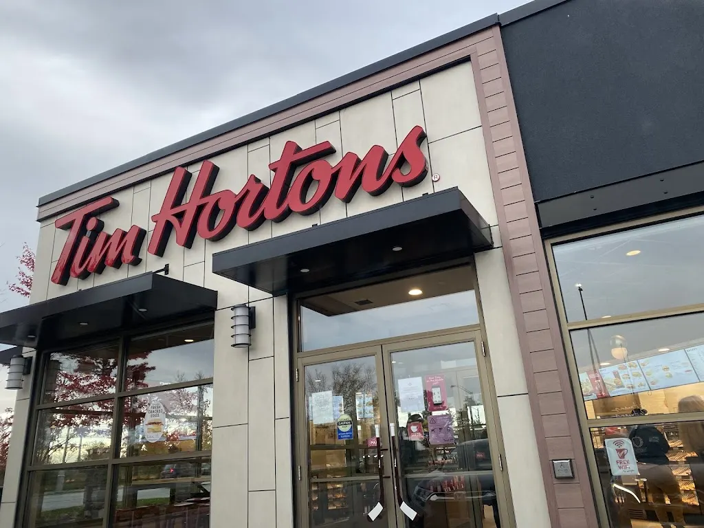 Tim Hortons storefront and interior at 1030 Hoover Park Ave, Stouffville, ON