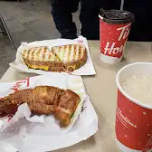 Tim Hortons storefront and interior at 693 Erie St, Stratford, ON