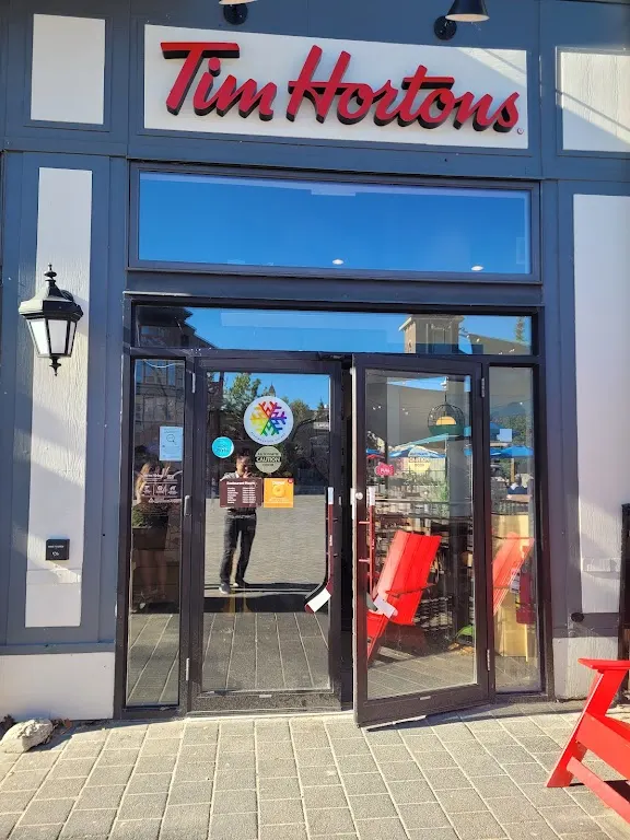 Tim Hortons storefront and interior at 156 Jozo Weider Blvd. Unit A1, The Blue Mountains, ON
