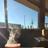 Tim Hortons storefront and interior at 370-378 Steeles Ave W, Thornhill, ON