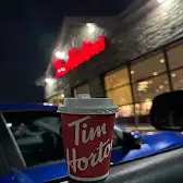 Tim Hortons storefront and interior at 9200 Bathurst St, Thornhill, ON
