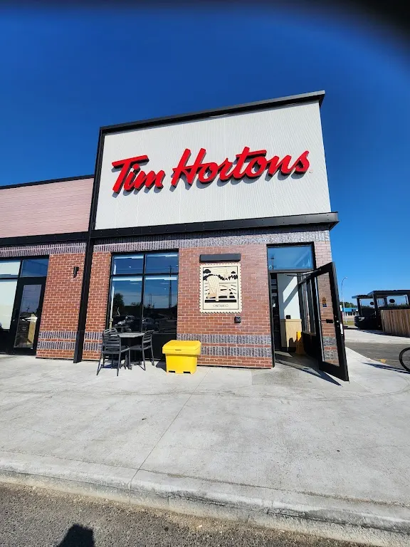 Tim Hortons storefront and interior at 390-398 Cumberland St North, Thunder Bay, ON