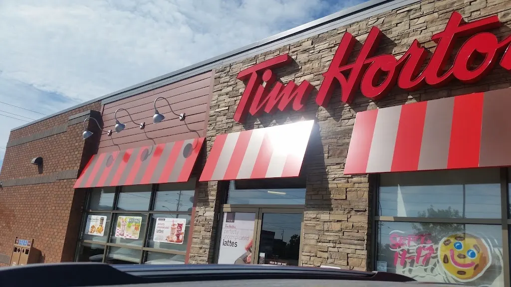 Tim Hortons storefront and interior at 605 Sibley Dr, Thunder Bay, ON