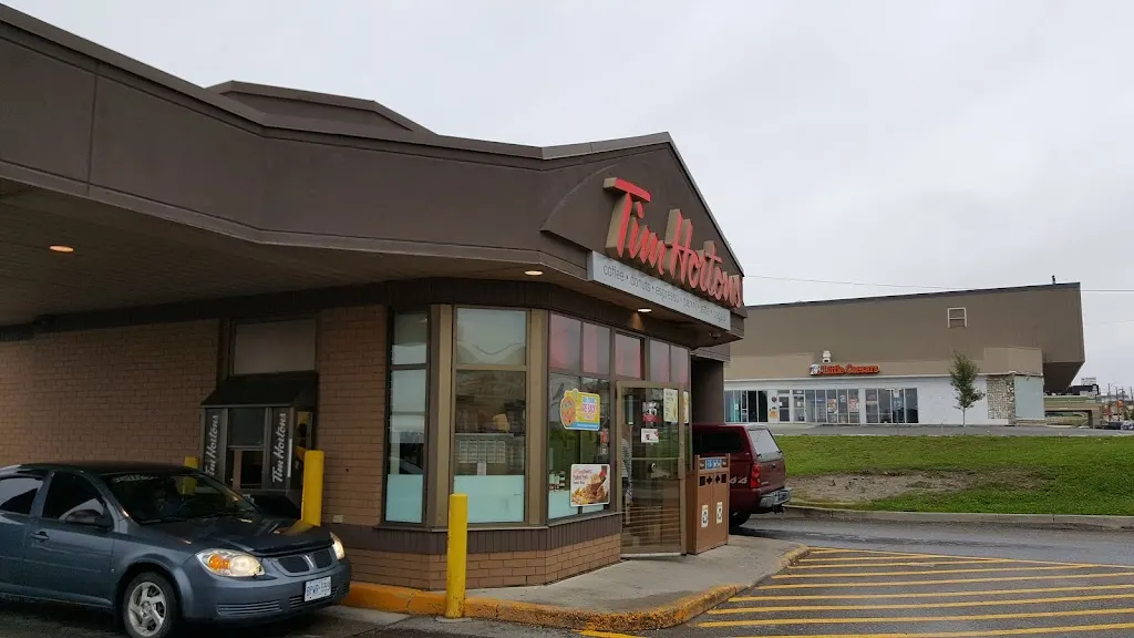 Tim Hortons storefront and interior at 110 Algonquin Blvd West, Timmins, ON