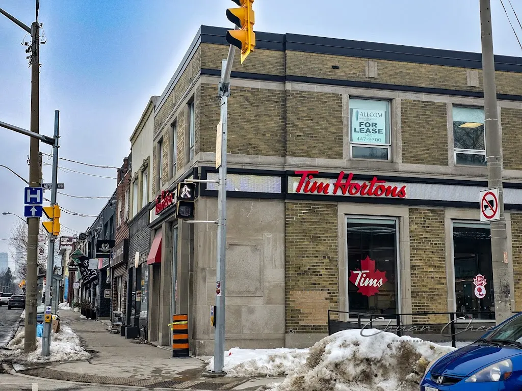 Tim Hortons storefront and interior at 878 - Eglinton Ave E, Toronto, ON