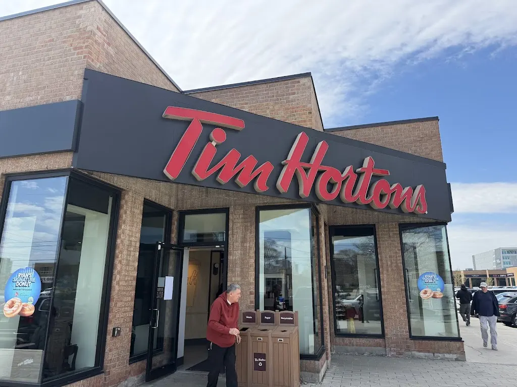 Tim Hortons storefront and interior at 2700 Dufferin St, Toronto, ON