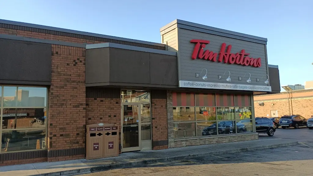 Tim Hortons storefront and interior at 233 235 Dundas St, Trenton, ON