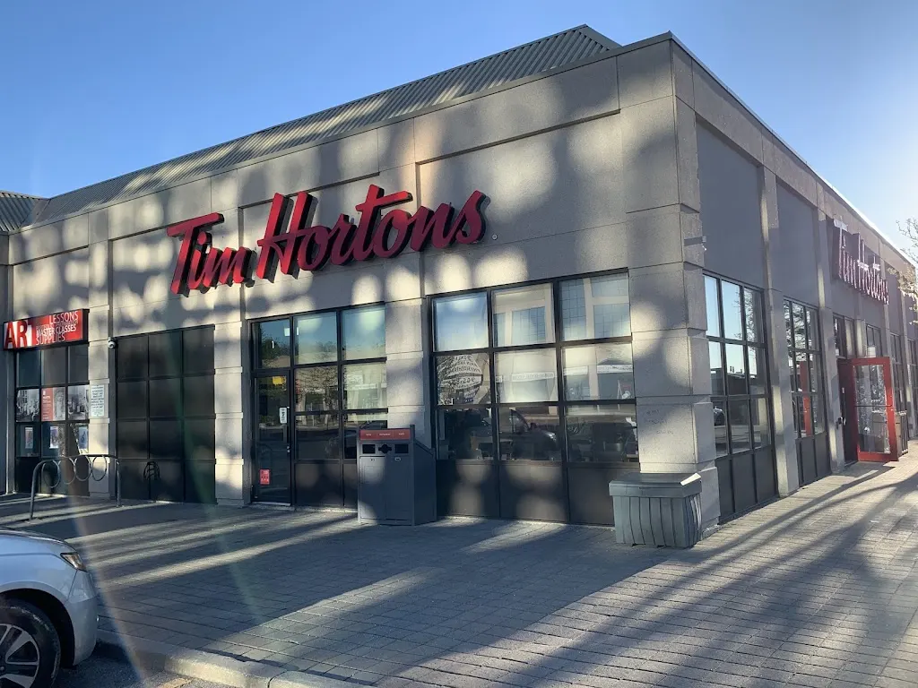 Tim Hortons storefront and interior at 1600 Steeles Ave W, Vaughan, ON