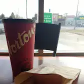 Tim Hortons storefront and interior at 848 Dufferin Ave, Wallaceburg, ON