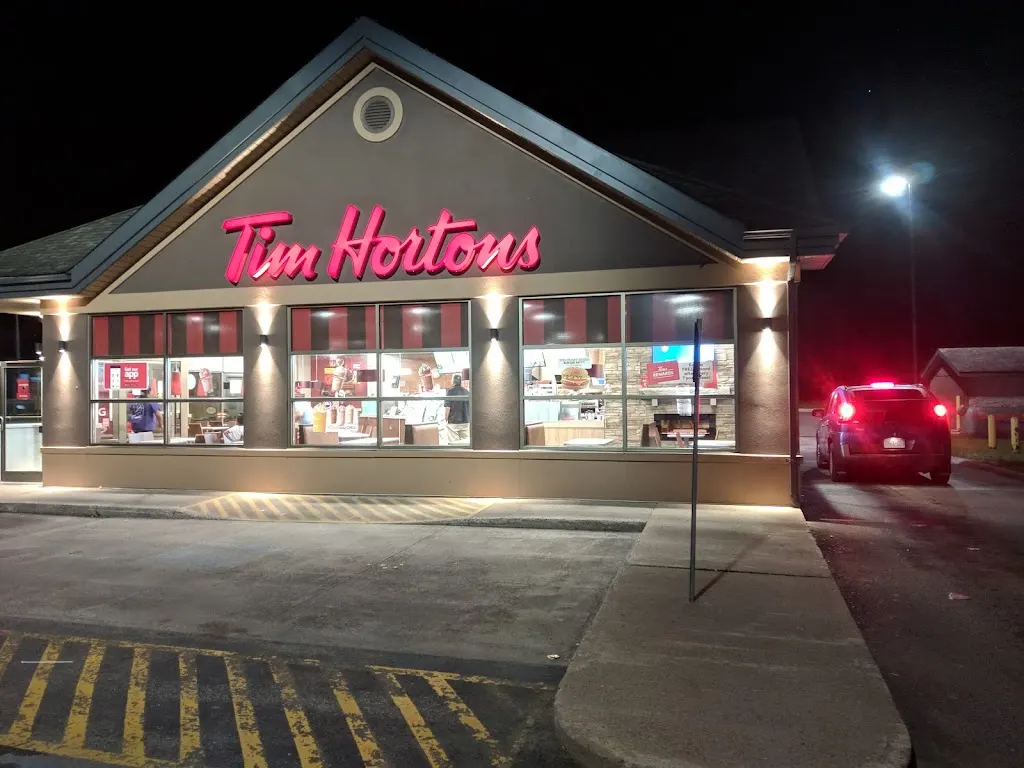 Tim Hortons storefront and interior at 92 Mission Rd, Wawa, ON