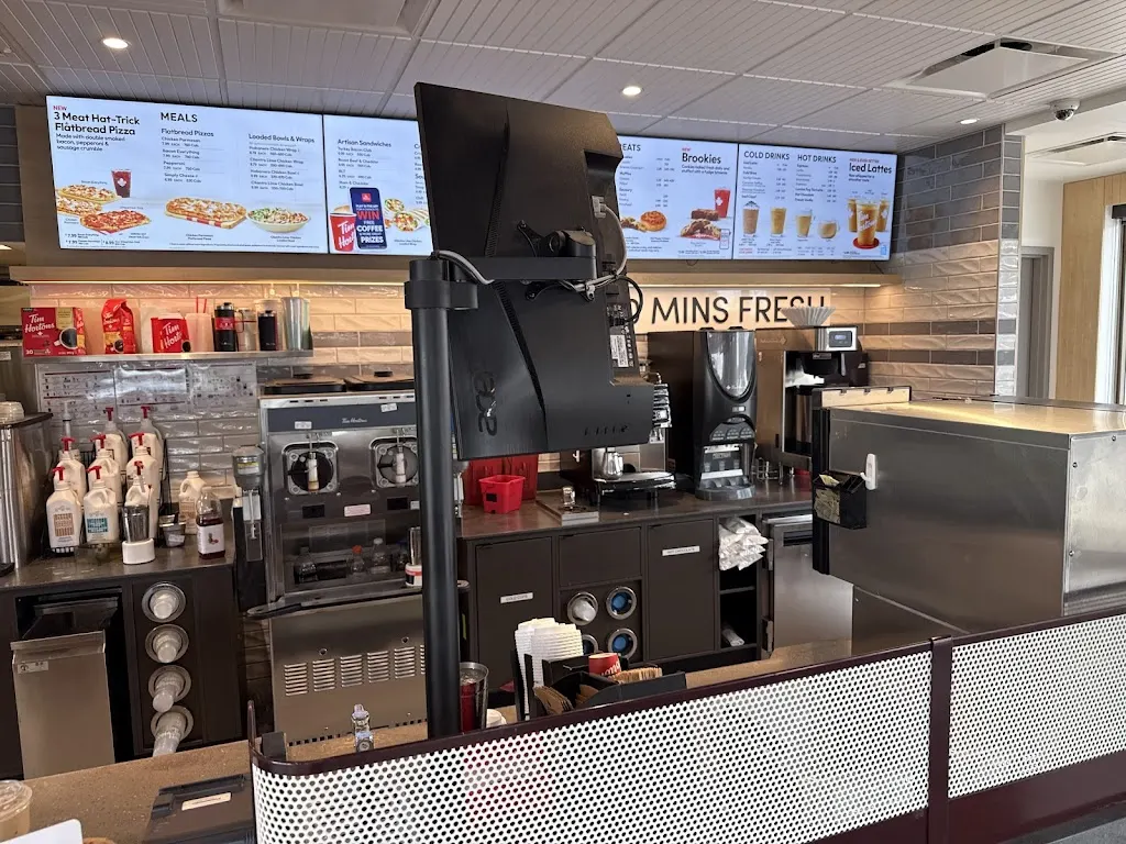 Tim Hortons storefront and interior at 15228 Woodbine Ave., Whitchurch-stouffvile, ON