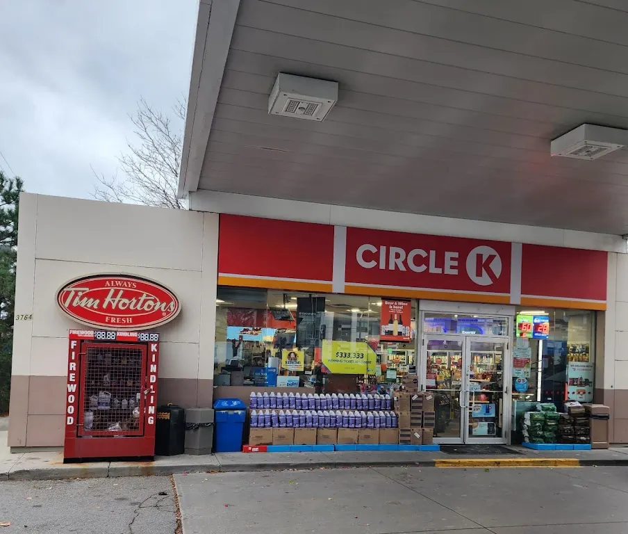 Tim Hortons storefront and interior at 3764 Hwy 7, Woodbridge, ON
