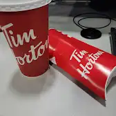 Tim Hortons storefront and interior at 566 Norwich Ave, Woodstock, ON