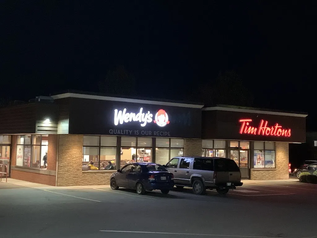 Tim Hortons storefront and interior at 512 Main Street, Montague, PE
