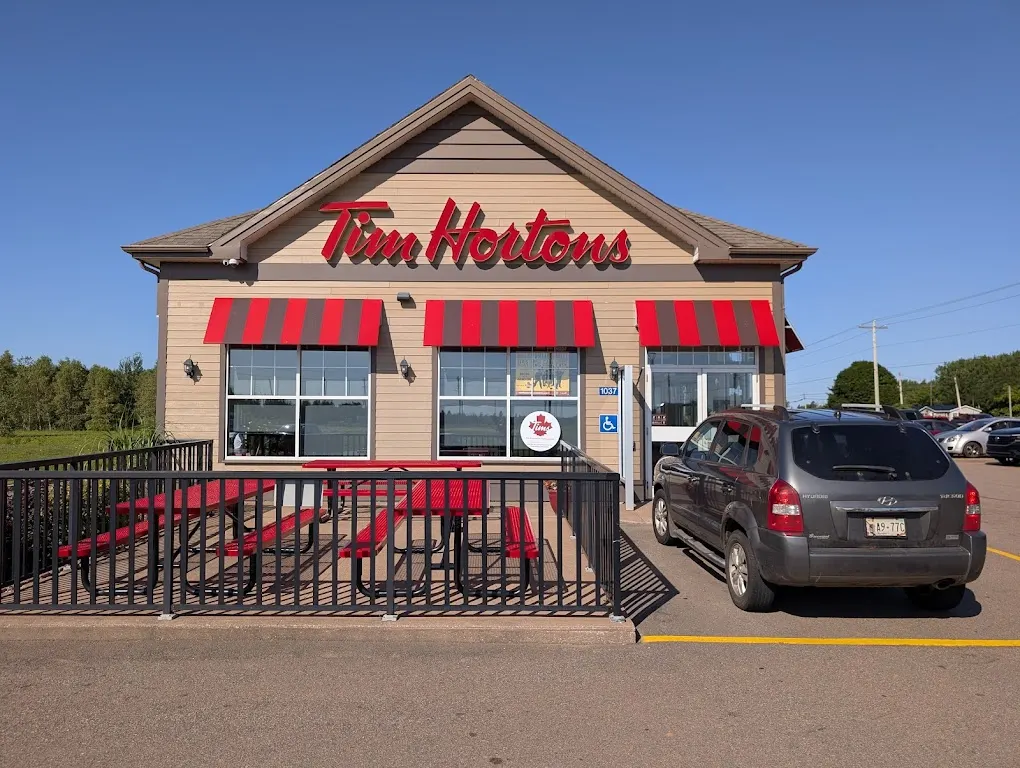 Tim Hortons storefront and interior at 1037 Oleary Rd, O'leary, PE