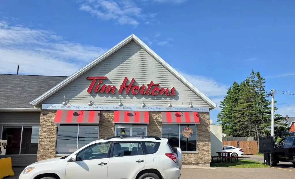 Tim Hortons storefront and interior at 41 Main St, Souris, PE