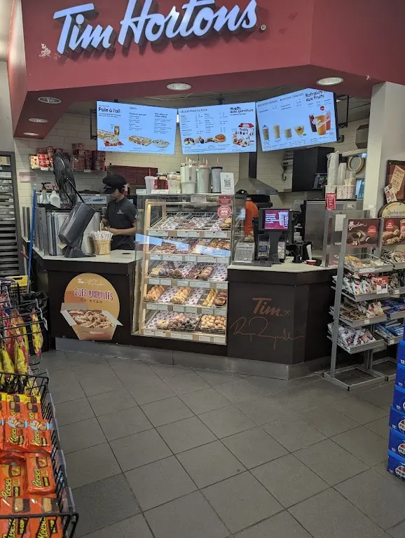 Tim Hortons storefront and interior at 1221 Rue Nobel, Boucherville, QC