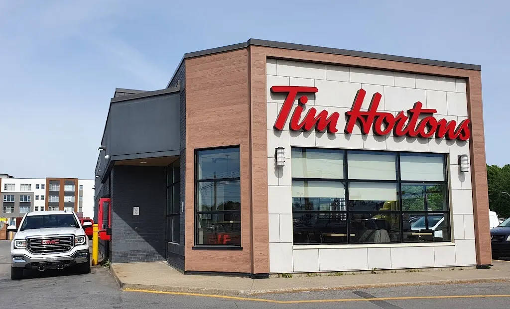 Tim Hortons storefront and interior at 17 Boul St Jean-baptiste, Chateauguay, QC