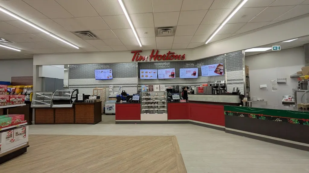 Tim Hortons storefront and interior at 21 Maamuu Rd., Chisasibi, QC