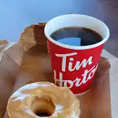 Tim Hortons storefront and interior at 5 Ave St Pierre, Lachine, QC