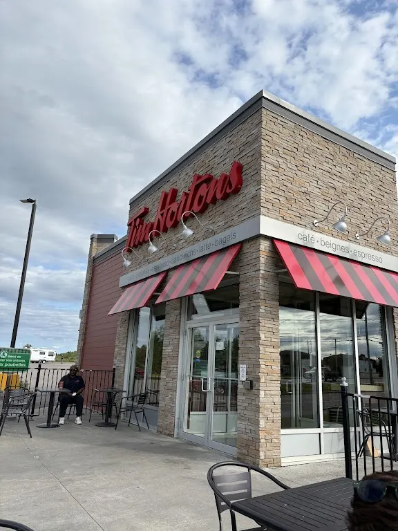 Tim Hortons storefront and interior at 7, Rue Des Erables, Metabetchouan-lac-a-la-croix, QC